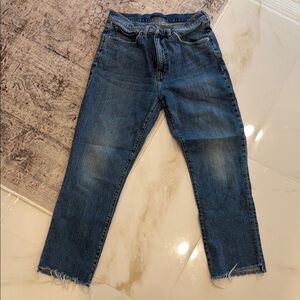 Blue Frayed Hem Jeans